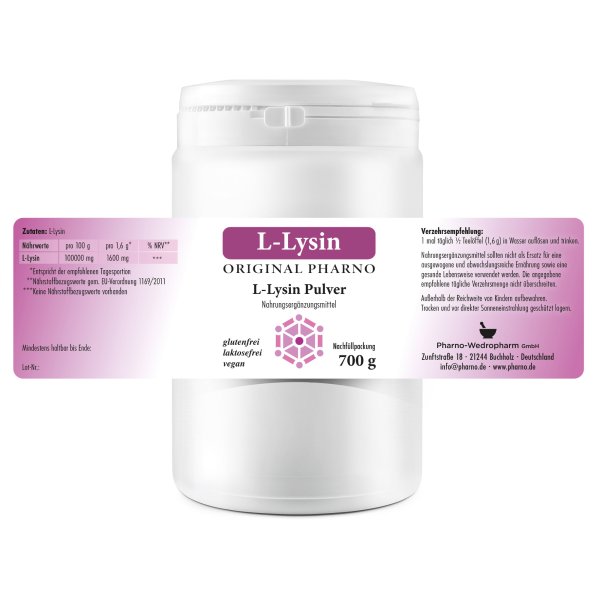L-Lysin 700g Etikett